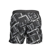 Black Polyester Men's Swim Trunk