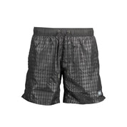 Black Polyester Men's Swim Boxer