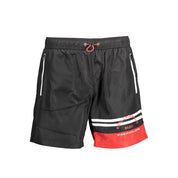 Black Polyester Men's Swim Boxer