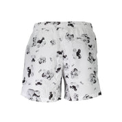 White Polyester Men's Swim Boxer