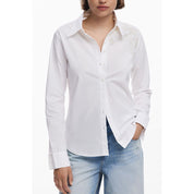 White Cotton Women Shirt