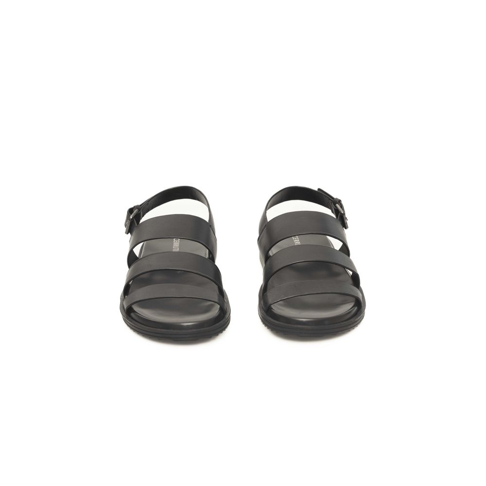 Black Cowhide Men Sandal