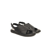 Black Leather Men Sandal