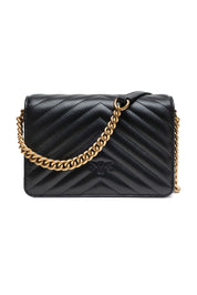 Black Leather Love Click Mini Shoulder Bag
