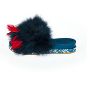 Blue Lamb Leather Women Sandal