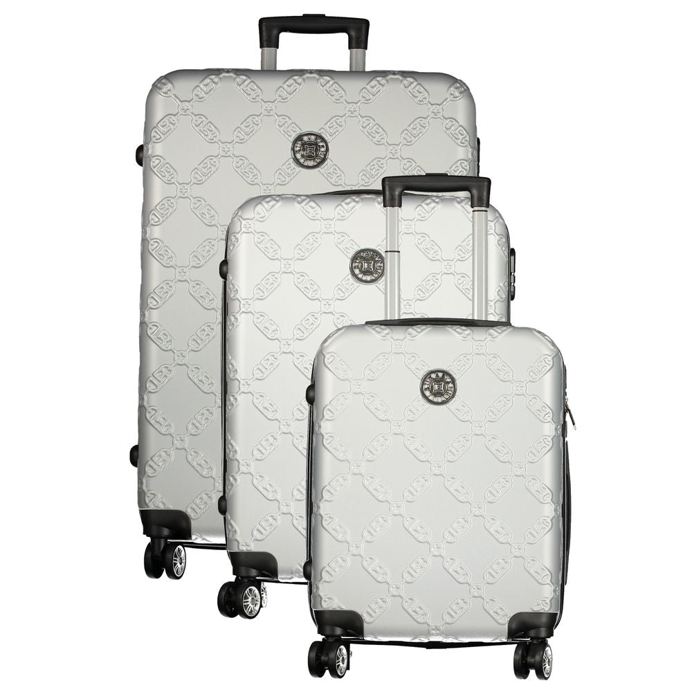 Argento Poliuretano Women's Travel Trolley Set
