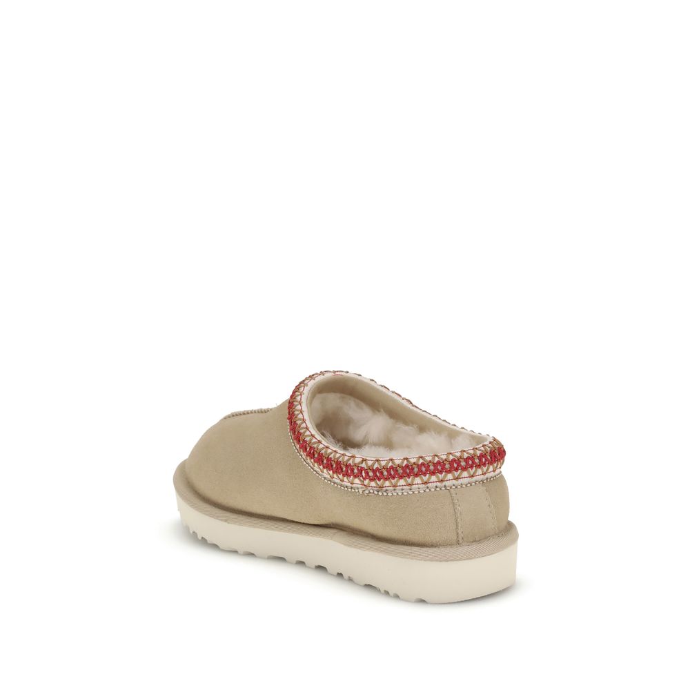 Beige Leather Mules
