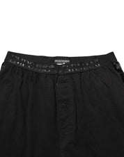 Black Cotton Blend Logo Waistband Trouser Pants