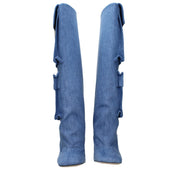 Light Blue Fabric Boots