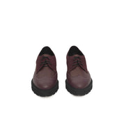 Burgundy Cowhide Women Loafer