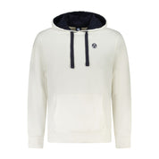 White Cotton Men's Hooded Sweatshirt