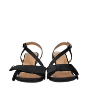 Black Fabric Platform Sandals