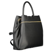 Black Polyurethane Women's Tote Bag