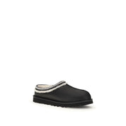 Black Leather Mules