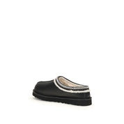 Black Leather Mules