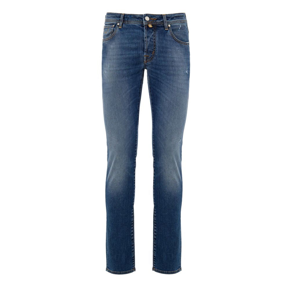 Blue Cotton Skinny Jean