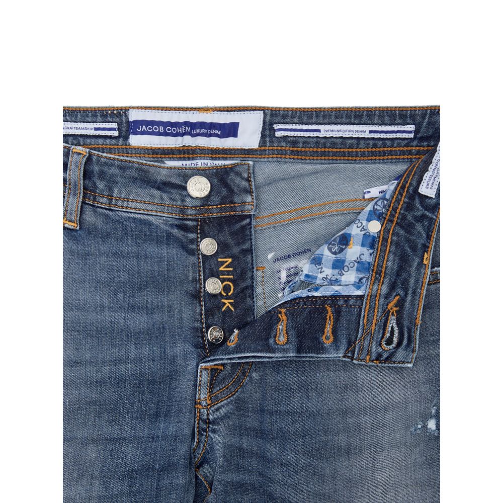 Blue Cotton Skinny Jean