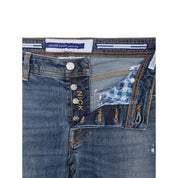 Blue Cotton Skinny Jean