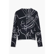 Black Elastane Women T-Shirt