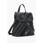 Black Polyurethane Women Backpack
