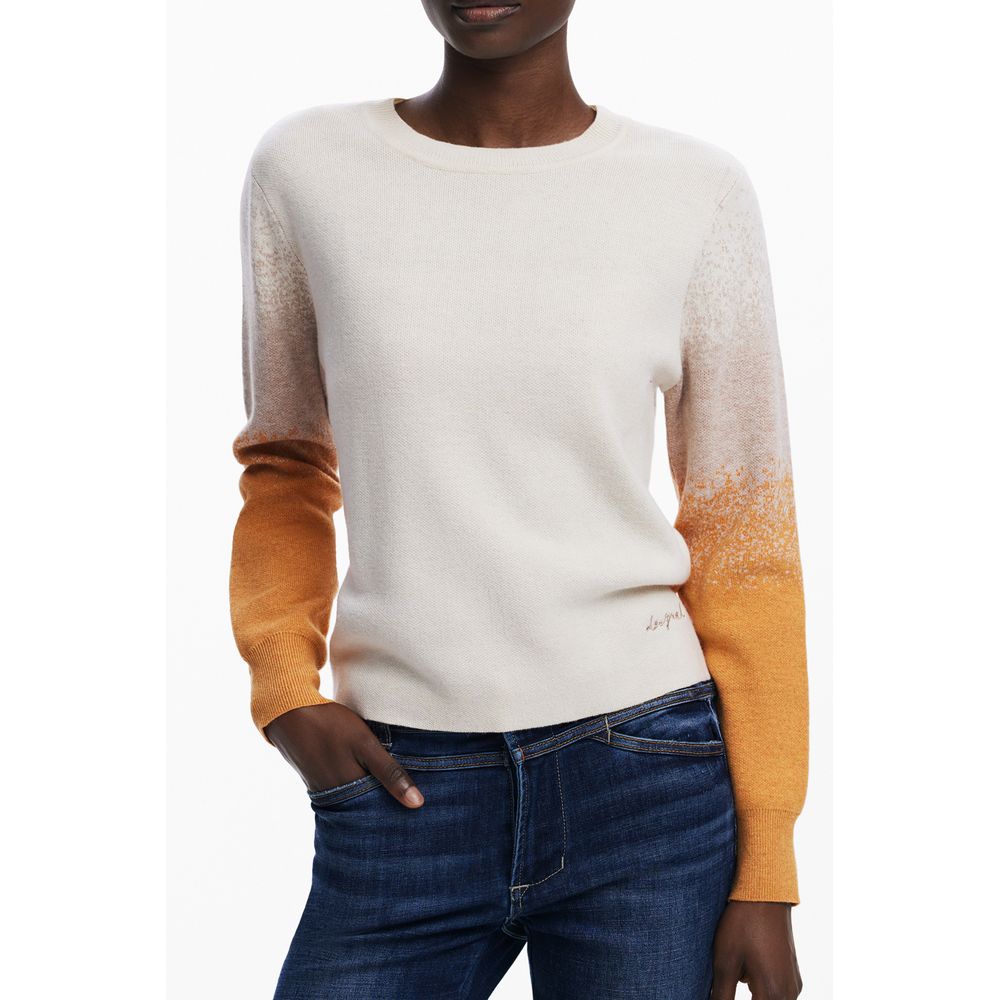 Beige Viscose Women Sweater