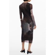 Marrone Polyester Women Dress
