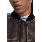 Burgundy Polyurethane Women Poncho