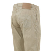 Beige Cotton Casual Pant