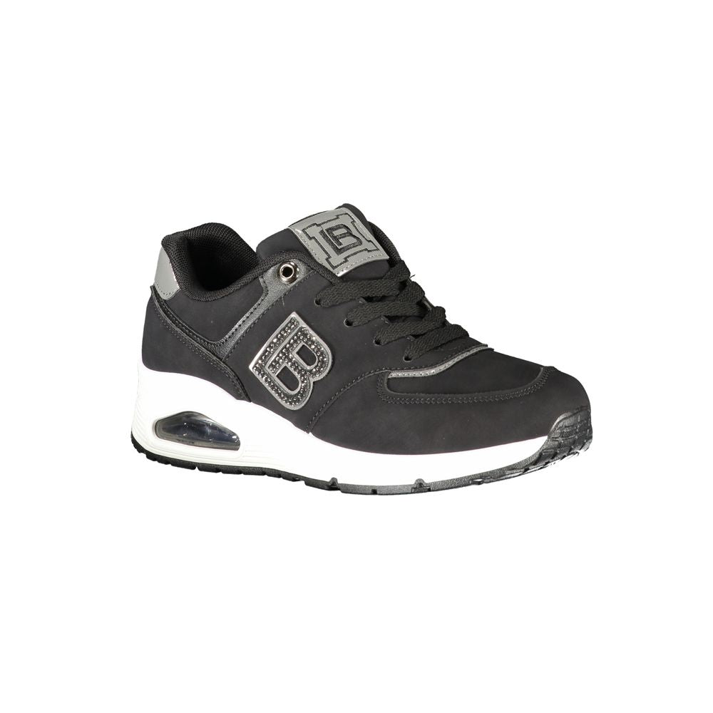 Black Polyurethane Women Sneaker