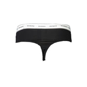 Black Cotton Women Thong