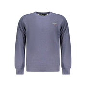 Blue Recycled Cotton Men Sweatshirt