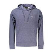 Blue Recycled Cotton Men's Hooded Sweatshirt