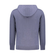 Blue Recycled Cotton Men's Hooded Sweatshirt