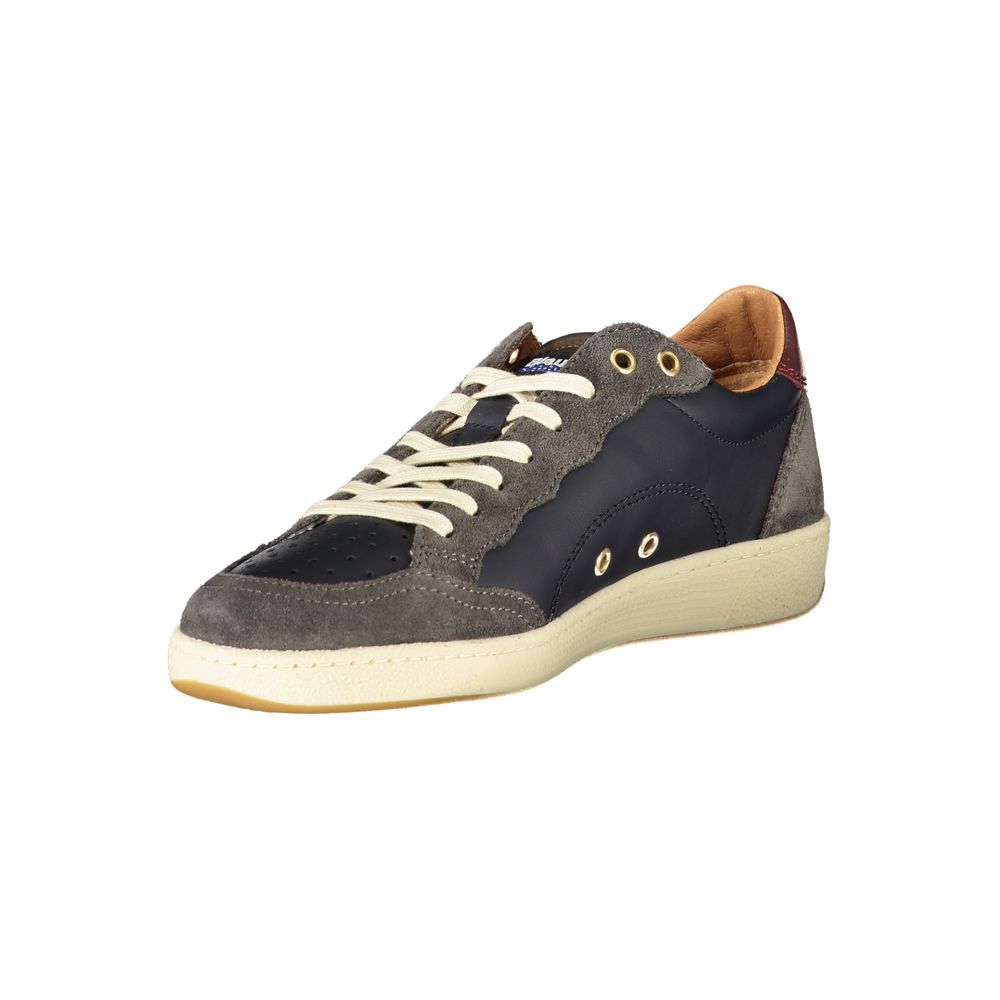 Blue Leather Men Sneaker