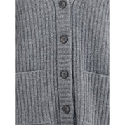 Ribbed Knit Wool Cardigan