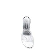 Silver Calf Leather Bos Taurus Stiletto Heel Sandals