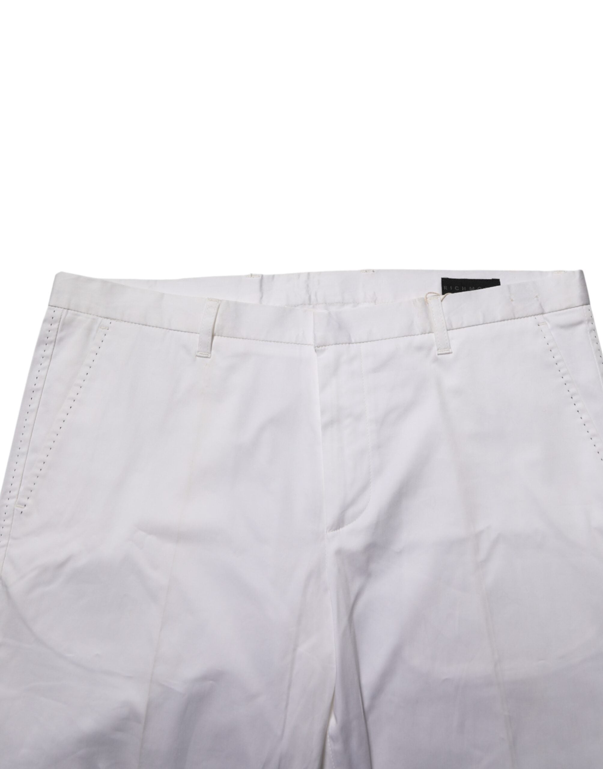 White Cotton Stretch Dress Formal Men Trouser Pants