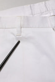 White Cotton Stretch Dress Formal Men Trouser Pants