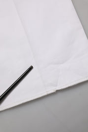 White Cotton Stretch Dress Formal Men Trouser Pants