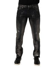 Black Washed Slim Fit Men Denim Trouser Jeans