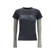 Washed Crayon Political Double-Sleeve T-Shirt