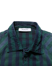 Green Checkered Cotton Button Down Long Sleeves Shirt