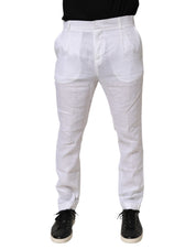 White Linen Formal Dress Trouser Pants