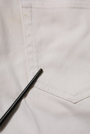 White Mid Waist Skinny Fit Denim Casual Trouser Jeans