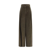 Green Cotton Casual Pants