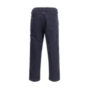 Purple Cotton Casual Pants