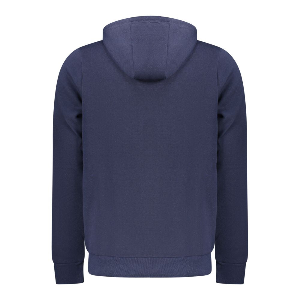 Blue Cotton Men's Hooded Sweatshirt