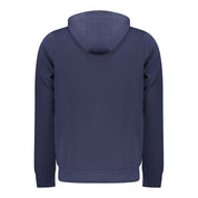 Blue Cotton Men's Hooded Sweatshirt