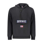 Black Cotton Men's Hooded Sweatshirt
