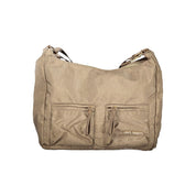 Beige Polyester Women Handbag